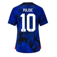 forente stater Christian Pulisic #10 Fotballklær Bortedrakt Dame VM 2022 Kortermet